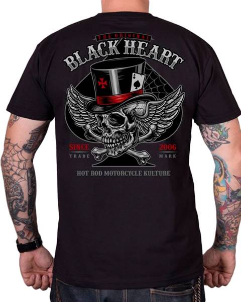 BLACK HEART Tričko BLACK HEART Hat Skull šedá - M