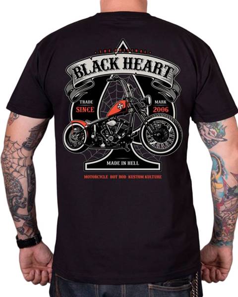 BLACK HEART Tričko BLACK HEART Orange Chopper čierna - M