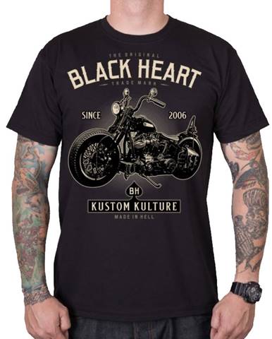 Tričko BLACK HEART Motorcycle čierna - M