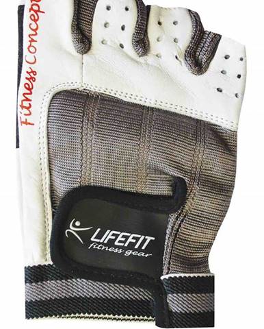 Lifefit Fitnes rukavice LIFEFIT PRO, vel. M, bílé Oblečení velikost: M