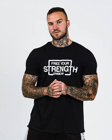 GymBeam Pánske tričko Free Your Strength Black White  XL