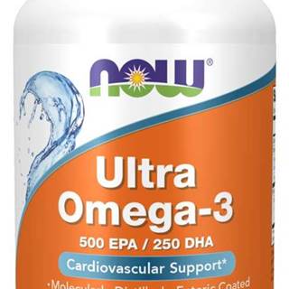 NOW Ultra Omega-3 Rybí olej, 500 EPA + 250 DHA x 90 softgel kapslí 90 kaps.