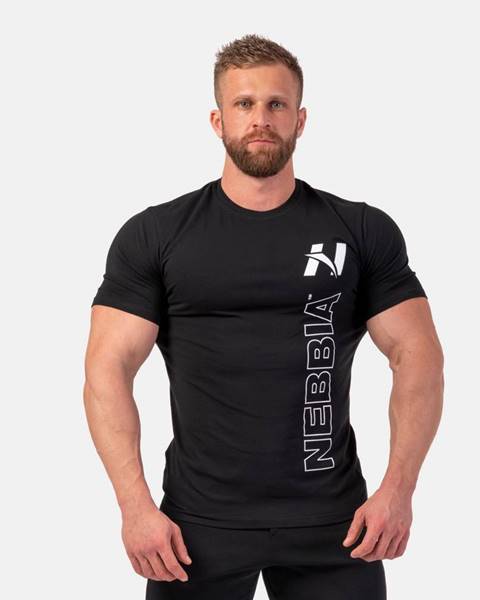 Nebbia NEBBIA Pánske tričko Vertical Logo čierne  M