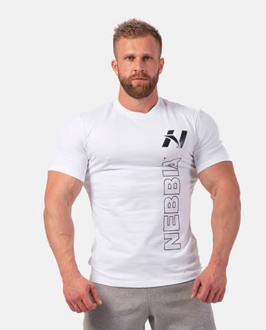 NEBBIA Pánske tričko Vertical Logo biele  M