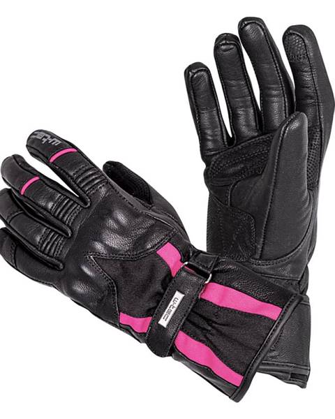 Dámske kožené moto rukavice W-TEC Pocahonta Farba čierno-ružová, Veľkosť XS