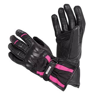 Dámske kožené moto rukavice W-TEC Pocahonta Farba čierno-ružová, Veľkosť XS