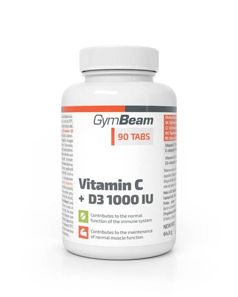 GymBeam GymBeam Vitamín C + D3 1000 IU 90 tab.