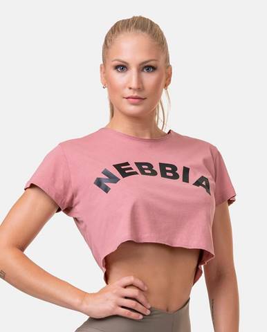 NEBBIA Dámske tričko Crop Top Fit&Sporty Old Rose  XS