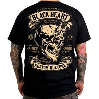 Tričko BLACK HEART Devil Skull čierna - M